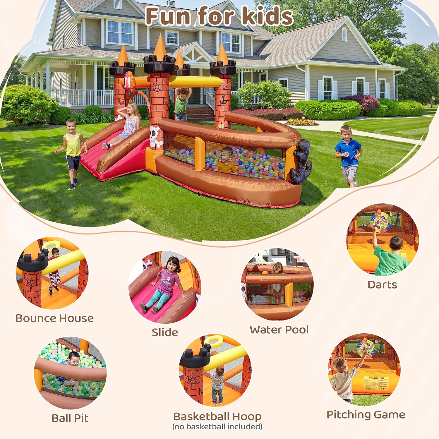Inflatable Bounce House for Ki - огляд і ціна Kids Outdoor House
