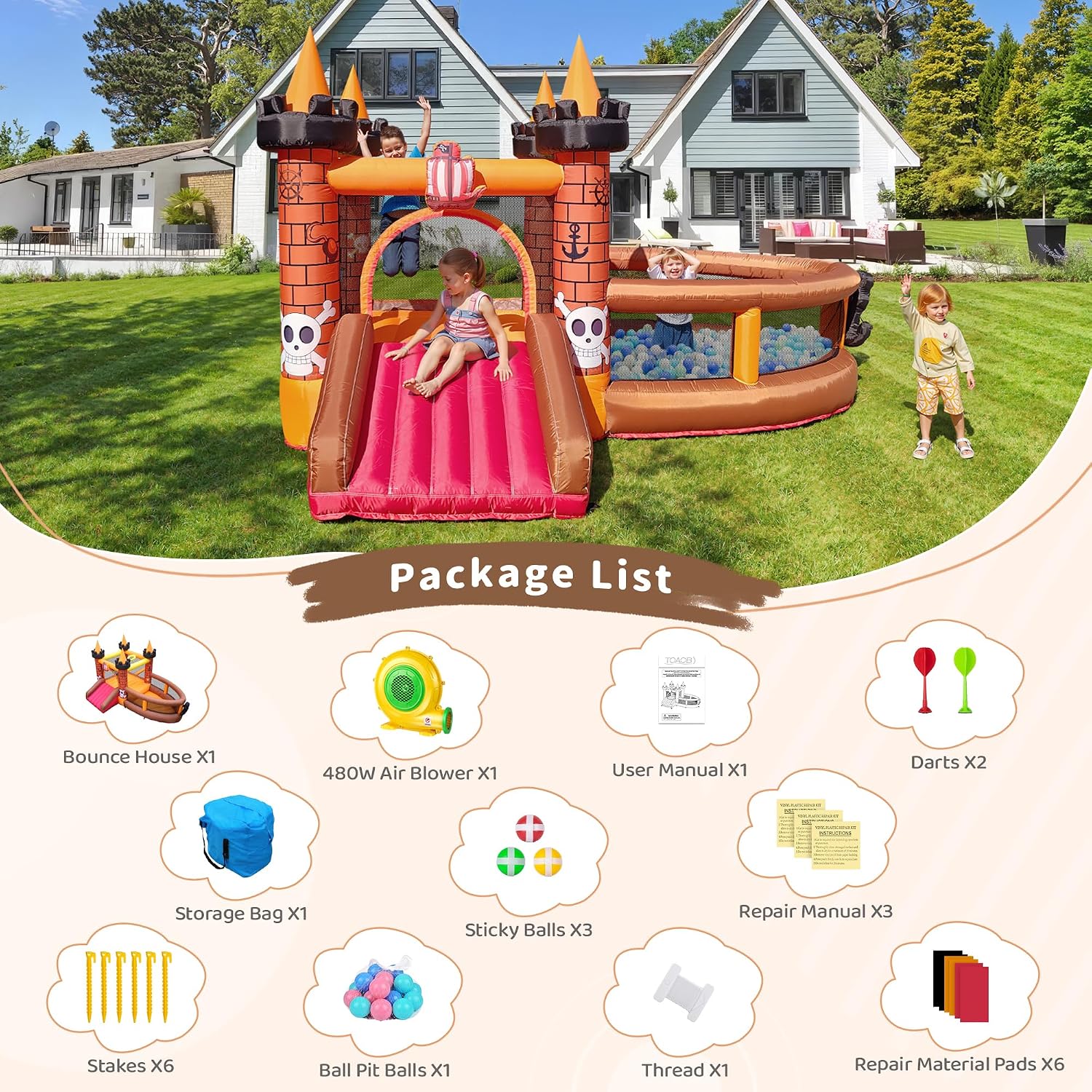 Inflatable Bounce House for Ki - огляд і ціна Kids Outdoor House