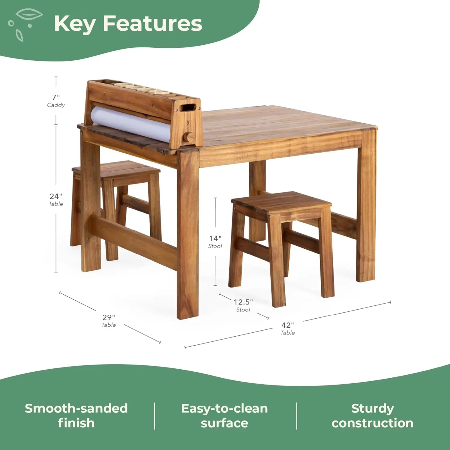 Acadia Outdoor Art Table and S - огляд і ціна Kids Outdoor Wooden Table