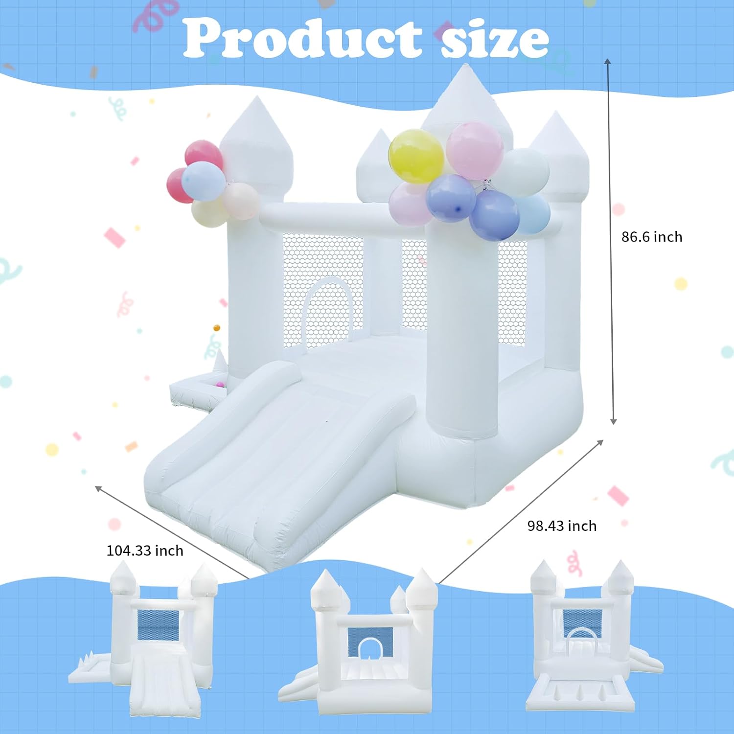 White Bounce House, Indoor and - огляд і ціна Kids Outdoor House