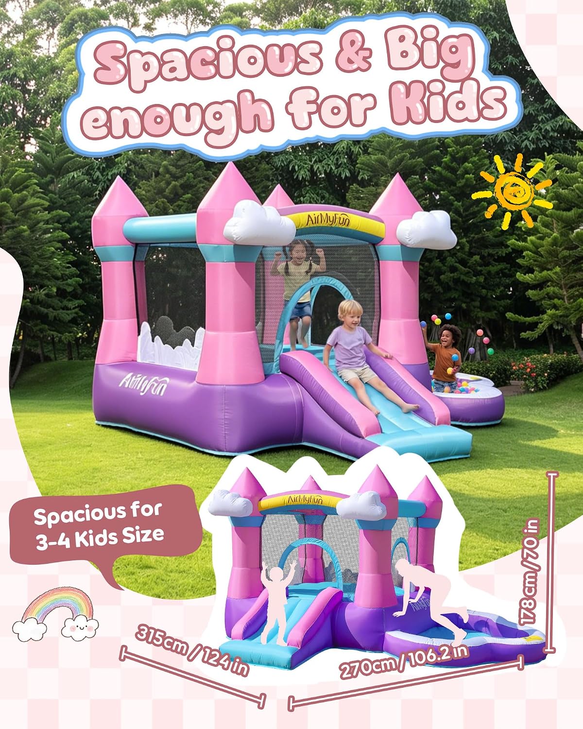 Pink Indoor/Outdoor Inflatable - огляд і ціна Kids Outdoor House