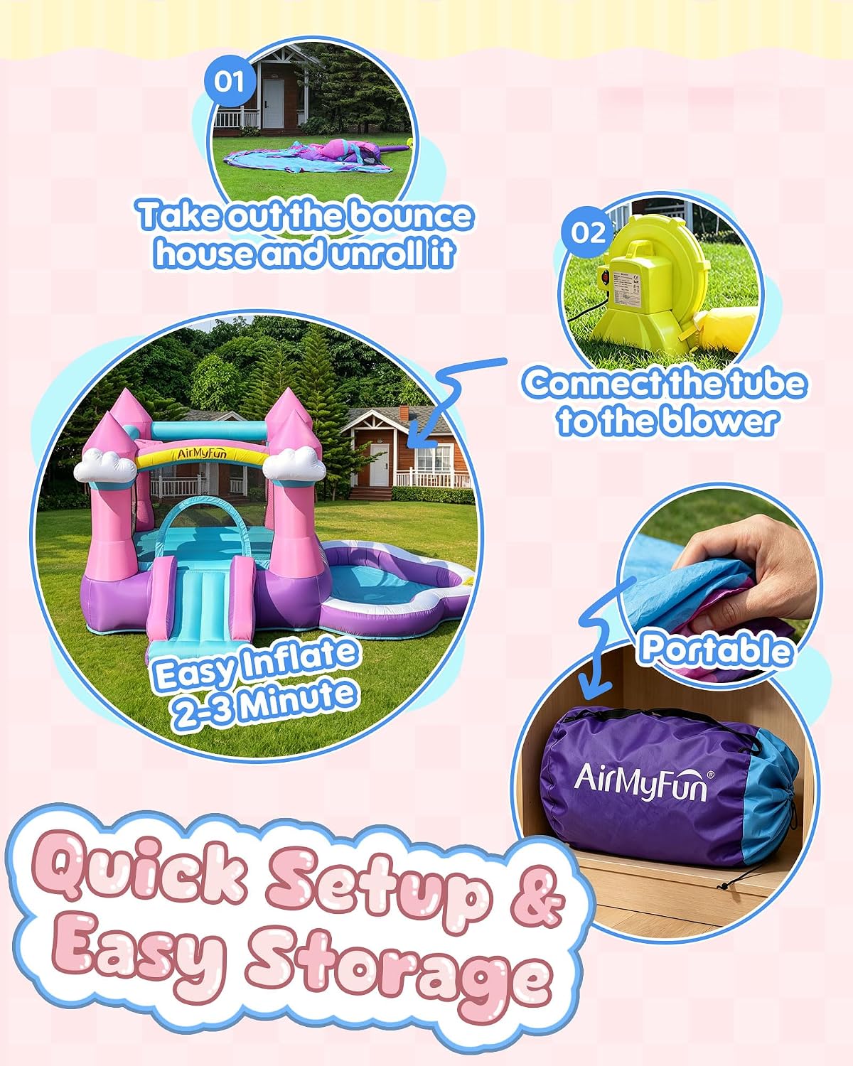 Pink Indoor/Outdoor Inflatable - огляд і ціна Kids Outdoor House