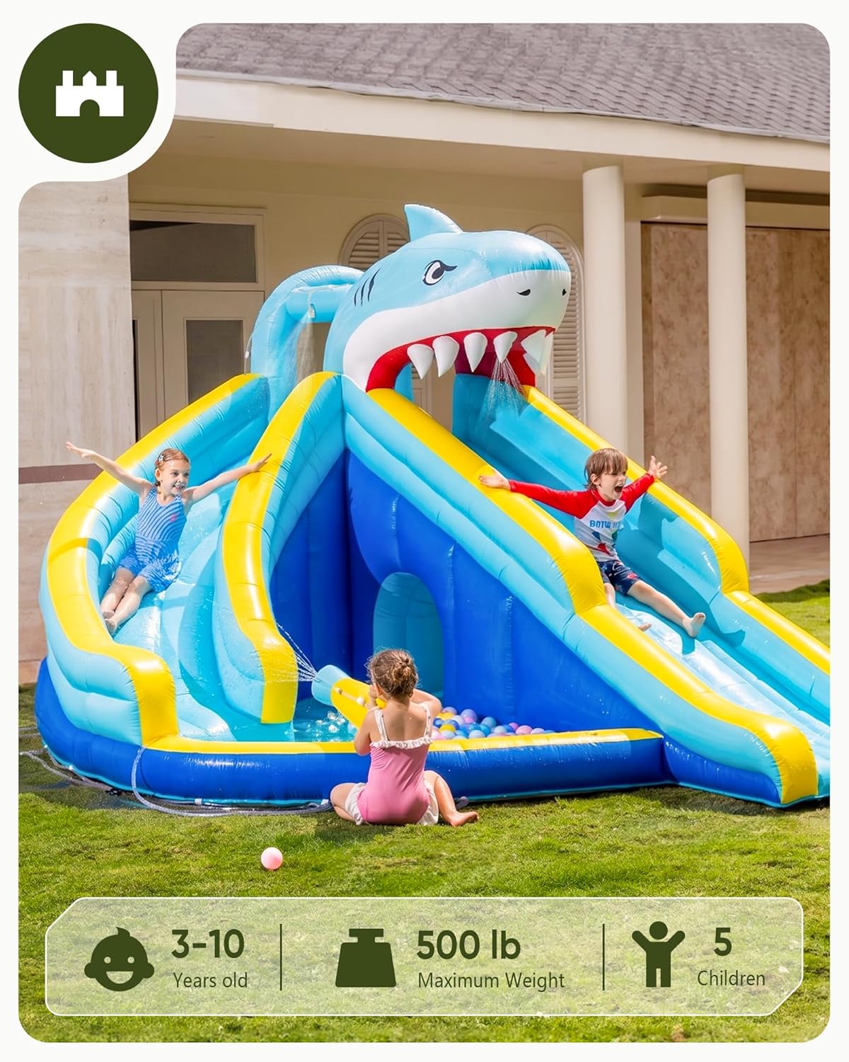 Kids Inflatable Water Slide Bo - огляд і ціна Kids Outdoor House