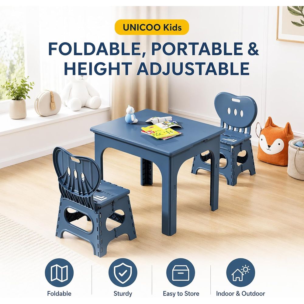 oldable Table and Chair Set, H - огляд і ціна Kids Outdoor Wooden Table
