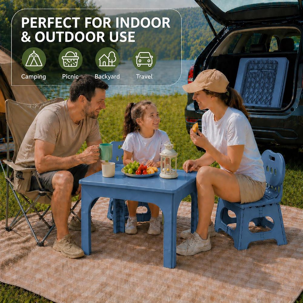 oldable Table and Chair Set, H - огляд і ціна Kids Outdoor Wooden Table