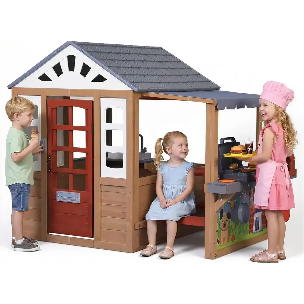 Kids Outdoor Wooden Playhouse, - огляд і ціна Kids Outdoor Wooden Table