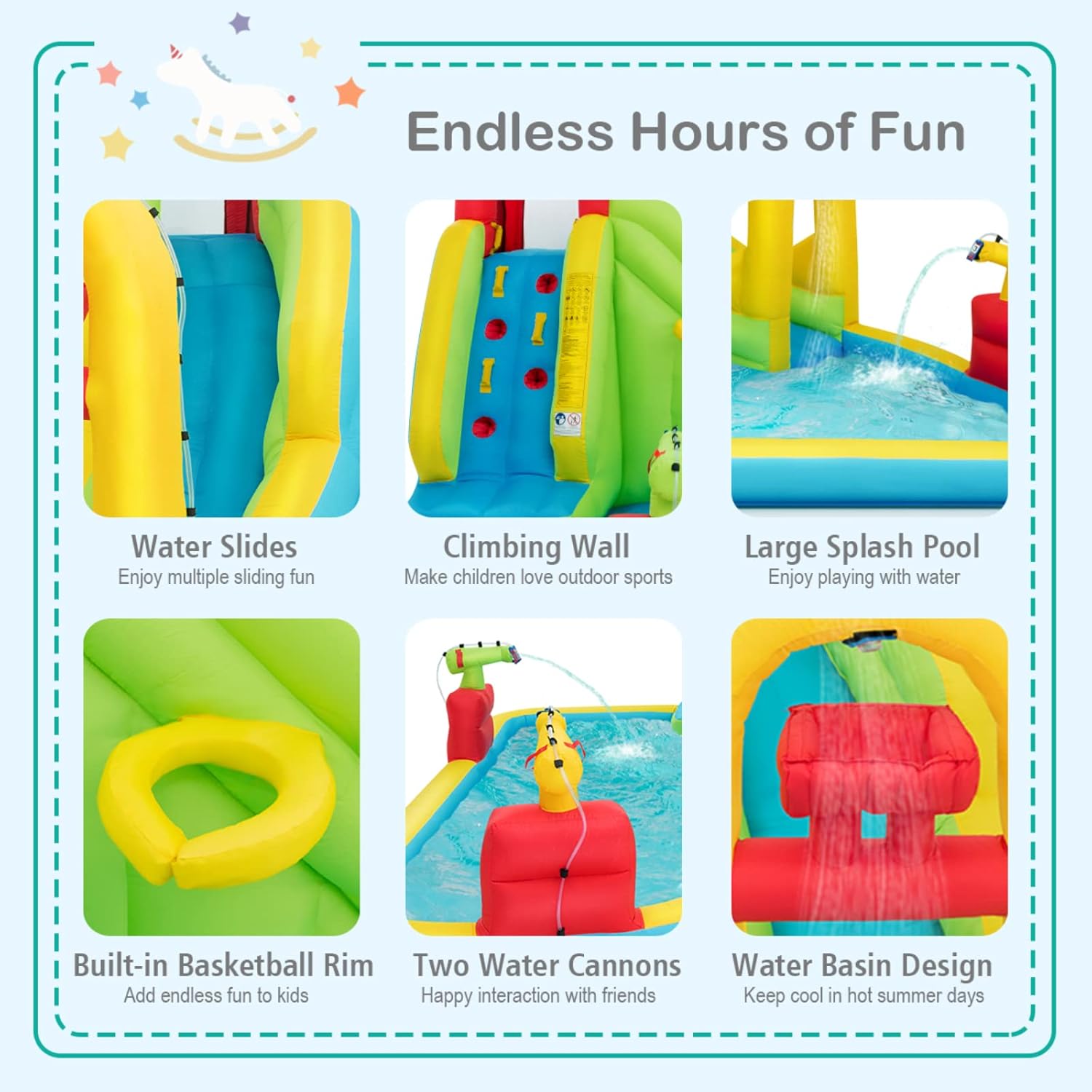 Mega Inflatable Water Park Bou - огляд і ціна Kids Outdoor Fun