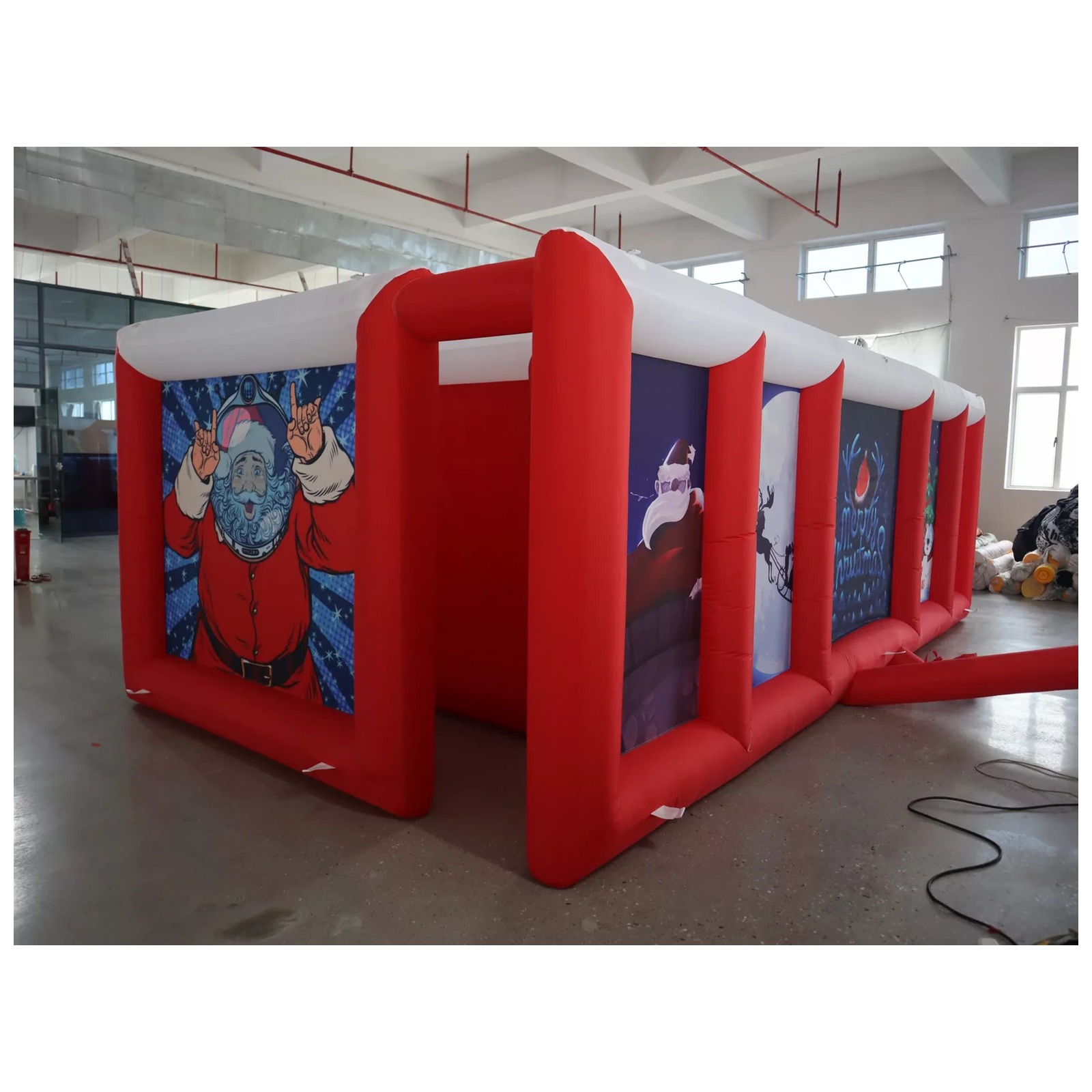 Large Red White Flat Roof Infl - огляд і ціна Kids Outdoor Fun