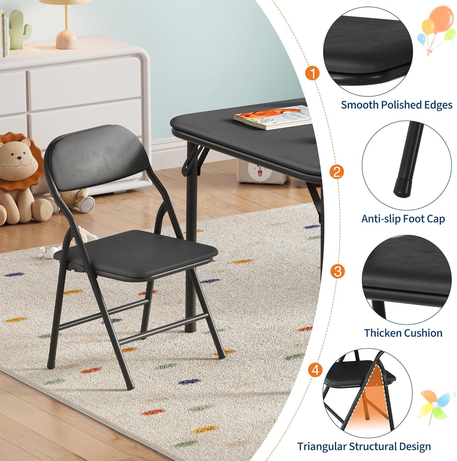 5-Piece Kids Folding Table and - огляд і ціна Kids Outdoor Table And Chairs